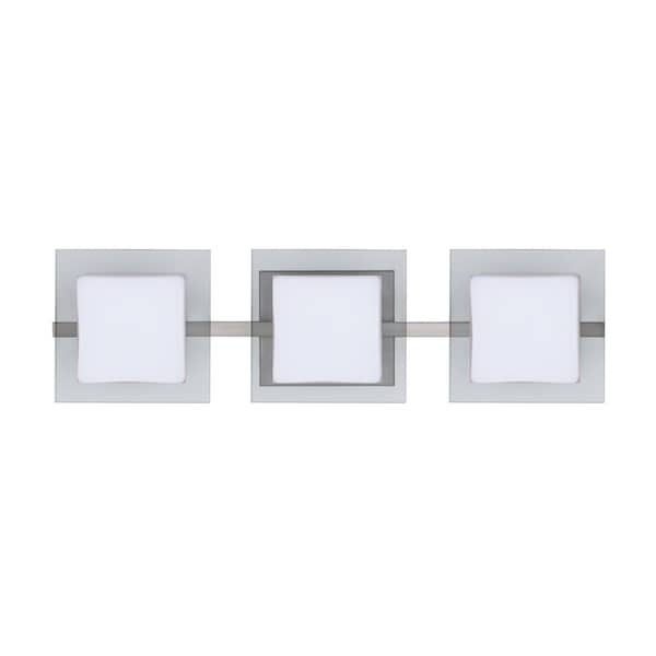 Besa Lighting Alex Vanity, Opal/Clear, Satin Nickel Finish, 3x50W Halogen 3WS-773539-SN - main
